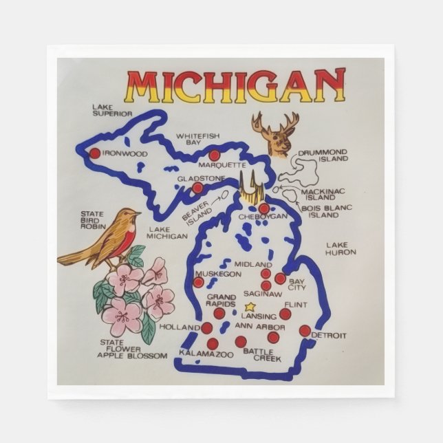 Michigan Staatsfeier  Serviette (Vorderseite)