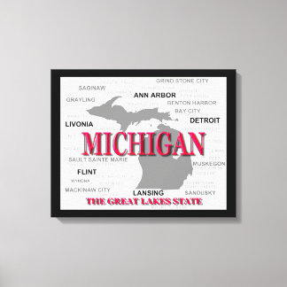 Michigan Staatsstolz Map Silhouette Leinwanddruck