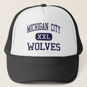 Michigan-Stadt - Wölfe - hoch - Michigan-Stadt Truckerkappe