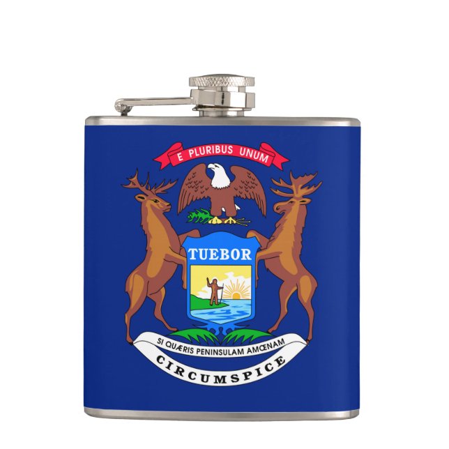 Michigan State Flag Design Flachmann (Vorderseite)