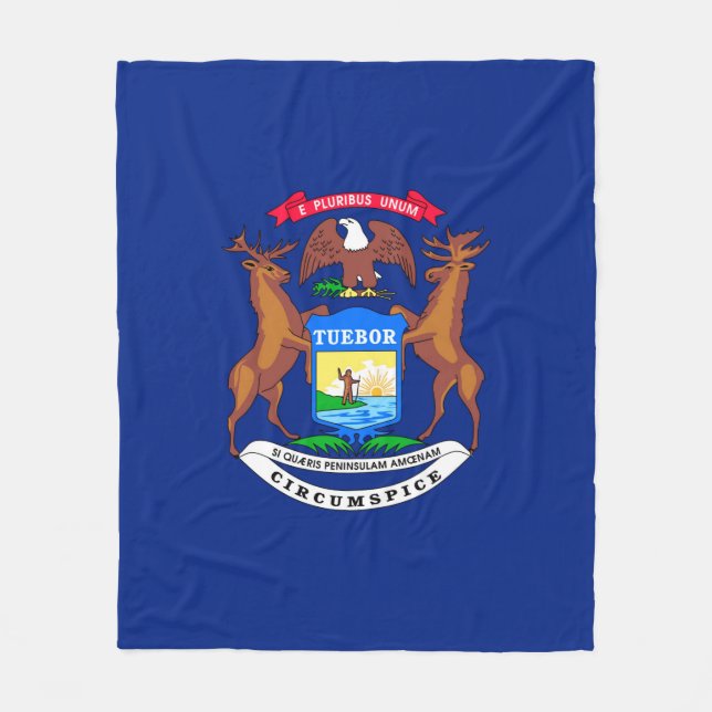 Michigan State Flag Design Fleecedecke (Vorderseite)