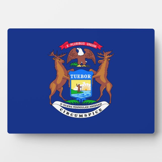 Michigan State Flag Design Fotoplatte (Vorderseite)