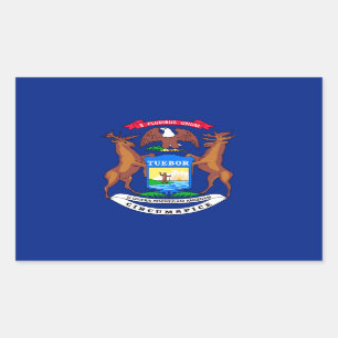 Michigan State Flag Design Rechteckiger Aufkleber