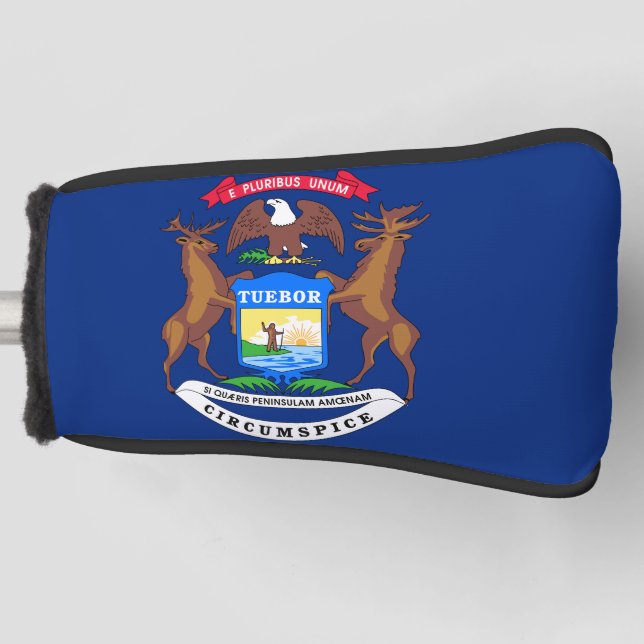Michigan State Flag Golf Head Cover Golf Headcover (Vorderseite)