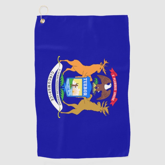 Michigan State Flag Golf Towel Golfhandtuch (Vorderseite)