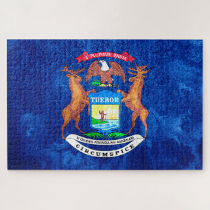 Michigan State Flag Grunge