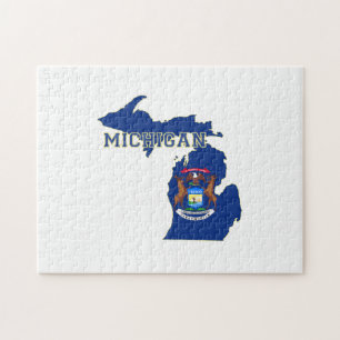 Michigan State Flag Karte