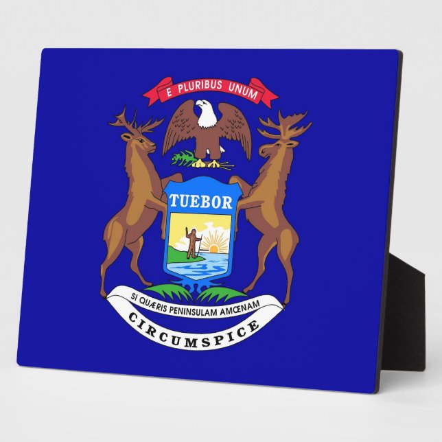 Michigan State Flag Plaque Fotoplatte (Seite)