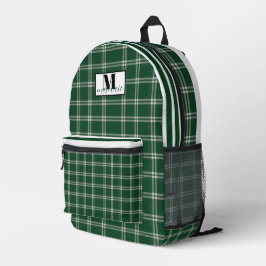 Michigan State green and white Tartan Plaid Bedruckter Rucksack