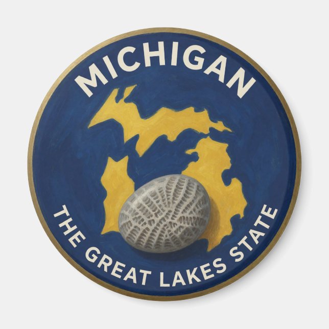 Michigan State Pride Wolverine-Emblem 🐾 Magnet (Vorne)