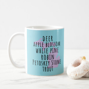 Michigan State Symbols Einfacher Text Kaffeebecher Kaffeetasse
