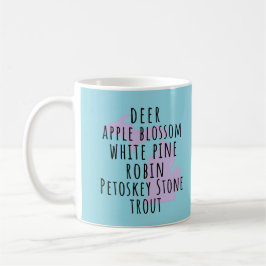 Michigan State Symbols Simple Text Coffee Mug Kaffeetasse