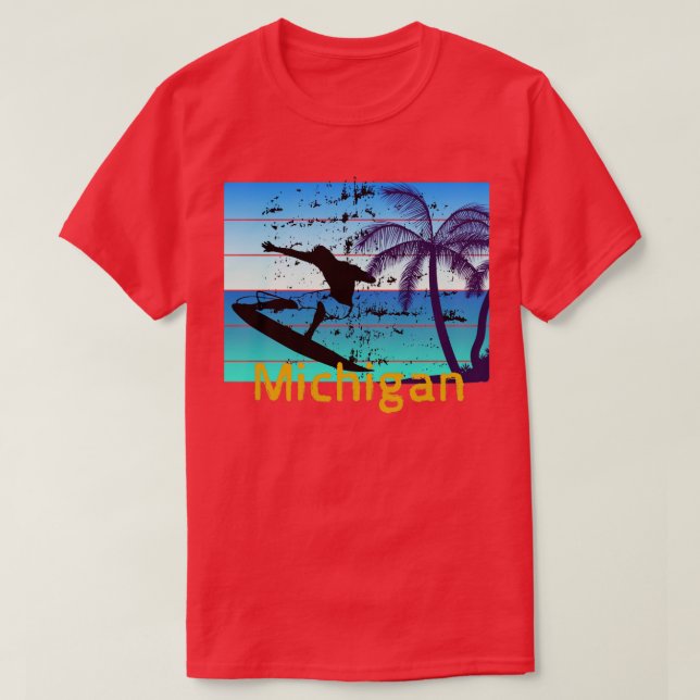 Michigan surfen in den USA1 T-Shirt (Design vorne)