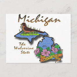 Michigan The Wolverine State Robin Apple Postkarte