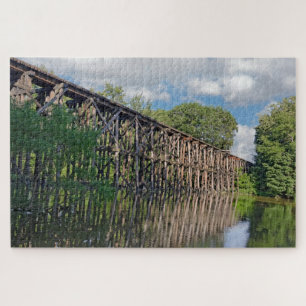 Michigan Train Trestle Over River