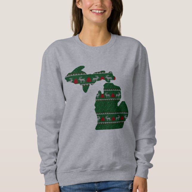 Michigan Ugly Christmas Design Sweatshirt! Sweatshirt (Vorderseite)