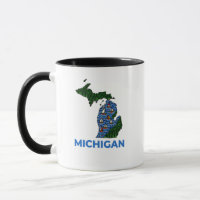 Michigan-Umriss-Tattoo-Stil 