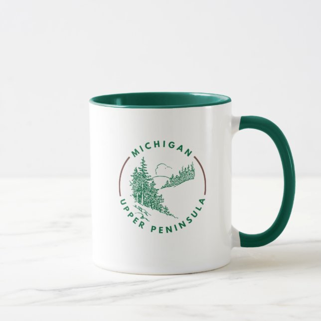 Michigan Upper Peninsula Heimat Kaffee Tasse (Rechts)