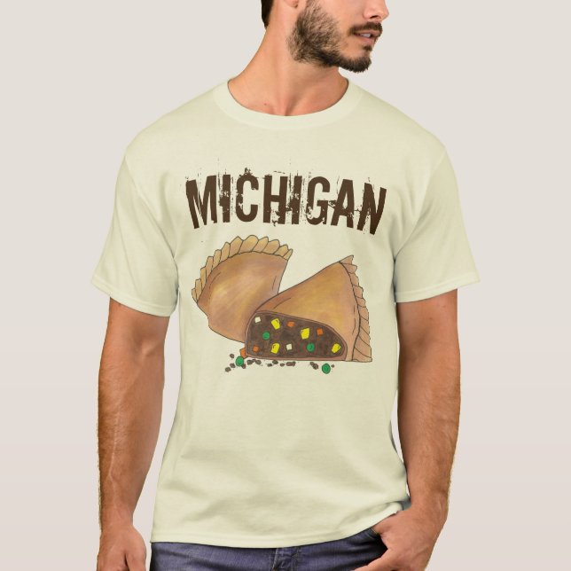 Michigan Upper Peninsula Pasty Meat Pie Feinschmec T-Shirt (Vorderseite)