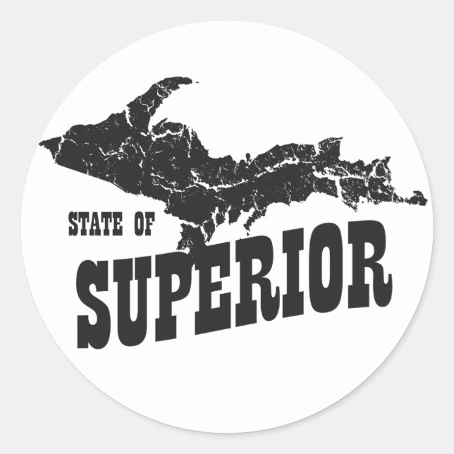 Michigan Upper Peninsula Staat Superior Sticker (Vorderseite)