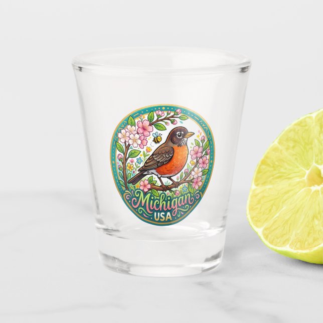 Michigan USA Schnapsglas (Vorderseite)
