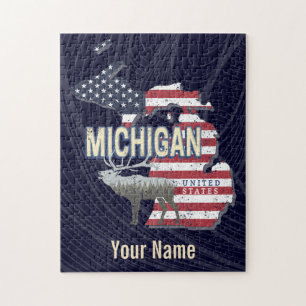 Michigan Vereinigte Staaten Retro-Staatskarte Vint