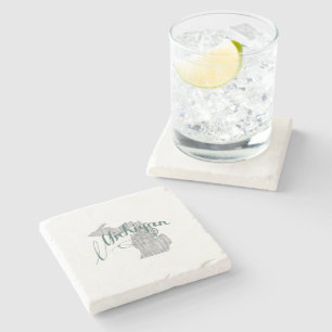 Michigan Vintag Typografy Staat Map Shape Grau Steinuntersetzer