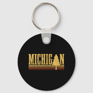 Michigan Vintage Baum State Pride Camping Wandern Schlüsselanhänger
