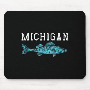 Michigan Walleye-Angeln Fischermann Angler Mittler Mousepad