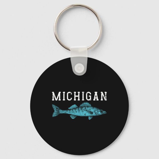 Michigan Walleye Fishing Fisherman Angler Midwest Schlüsselanhänger (Vorderseite)