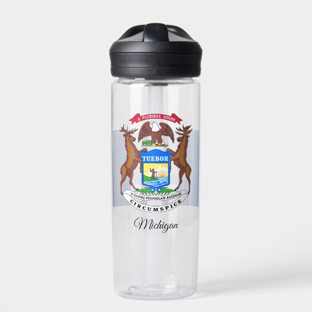 Michigan-Wappen, Flagge, Michigan Trinkflasche (Vorderseite)