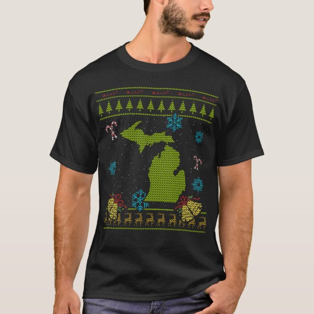 Michigan-Weihnachtshässliches Shirt (Vorderseite)