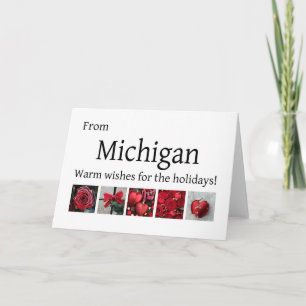 Michigan Weihnachtskarte mit Ornamenten Feiertagskarte