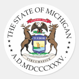 Michigan-Zeichen Runder Aufkleber