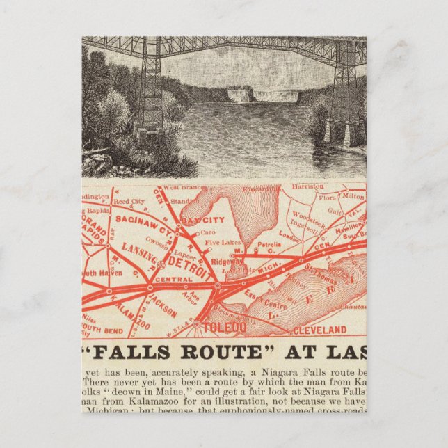 Michigan Zentralbahn Postkarte (Vorderseite)