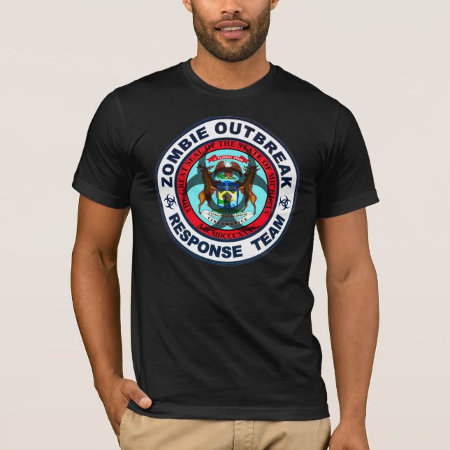 Michigan-Zombie-Ausbruch-Warteteam T-Shirt (Vorderseite)