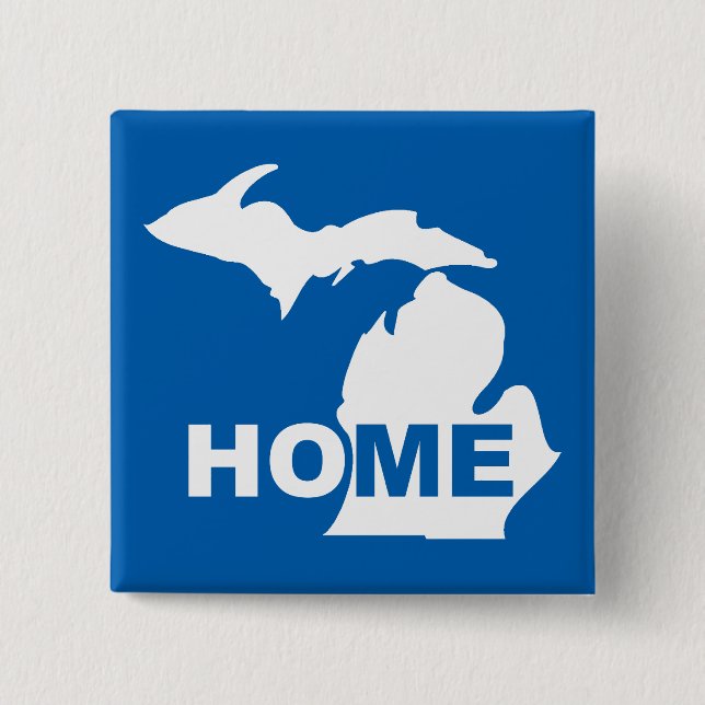 Michigan Zuhause Away From Staat Button Abzeichen  (Vorderseite)