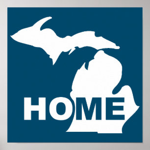 Michigan Zuhause away from Staat Poster Sign