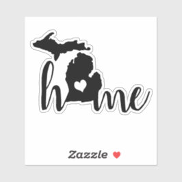 Michigan Zuhause Heart Black Aufkleber