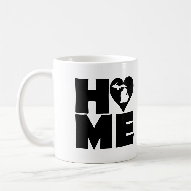 Michigan-Zuhause-Herz-Staats-Tasse oder Kaffeetasse (Links)