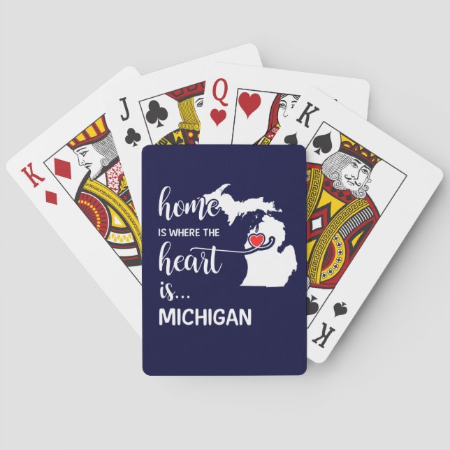 Michigan Zuhause ist das Herz Spielkarten (Rückseite)