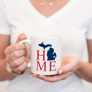 Michigan Zuhause Rot Weiß Blau Staat Herz Kaffeetasse