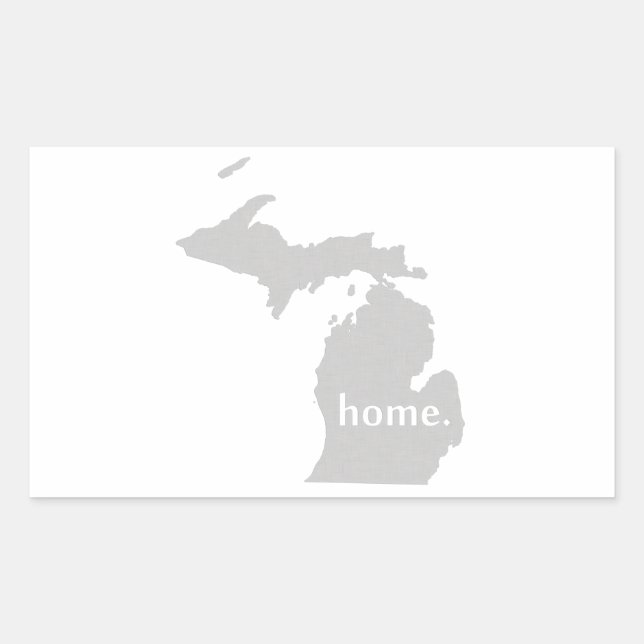 Michigan Zuhause Silhouette Staat Karte Rechteckiger Aufkleber (Vorderseite)