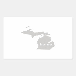 Michigan-Zuhause-Silhouette-Staatskarte Rechteckiger Aufkleber