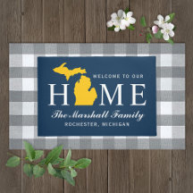 Michigan Zuhause Staat Blue Mais Custom Willkommen