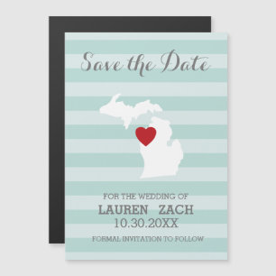Michigan Zuhause Staat City Map Wedding Save the D Magneteinladung