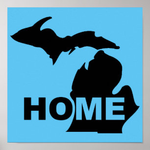 Michigan - Zuhause weg vom Staat Poster Schild