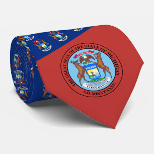 Michigander Flag & Siegel, Flag Michigan Krawatte