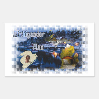 Michigander Man Winter! Rechteckiger Aufkleber