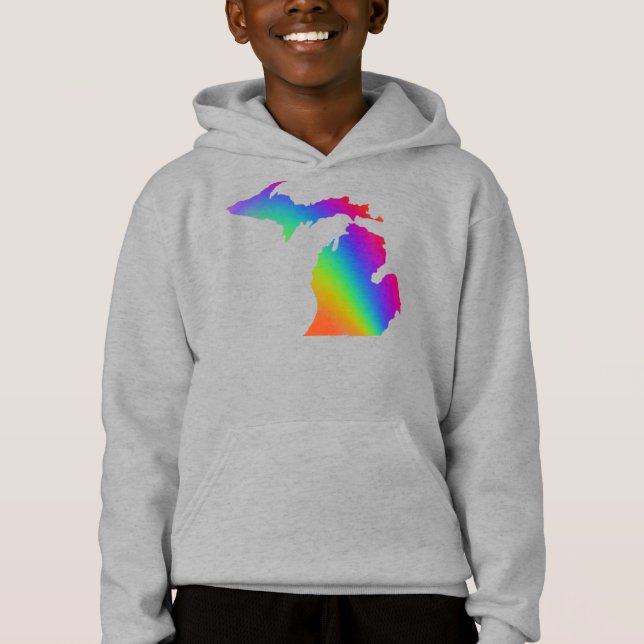 Michigander Regenbogen Liebe ist Liebe farbig Hoodie (Vorderseite)